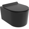 Mexen Sofia závesný WC záchod, splachovanie Rimless, s doskou duroplast pomaly padajúcou SLIM, čierna matná - 30540185