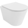 Mexen Rico závesný WC záchod, splachovanie Rimless, s doskou duroplast pomaly padajúcou SLIM, biela - 30720400