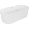 Mexen Paola voľne stojaca vaňa s ryhovaním 170 x 80 cm, biely lesk, prepad z brúseného niklu - 52721708000-97