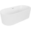Mexen Paola voľne stojaca vaňa s ryhovaním 170 x 80 cm, biela matná, prepad chróm - 52721708001-01