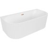 Mexen Sella voľne stojaca nástenná vaňa s ryhovaním 170 x 80 cm, biela matná, prepad z brúsenej medi - 52711708001-65