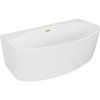 Nástenná voľne stojaca vaňa Mexen Bruna 150 x 82 cm, biely lesk, zlatý prepad - 52731508200-55
