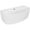 Nástenná voľne stojaca vaňa Mexen Bruna 150 x 82 cm, biela lesklá, čierny prepad - 52731508200-70