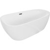 Mexen Giada voľne stojaca vaňa 170 x 90 cm, biely lesk, čierny prepad - 52741709000-70