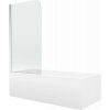 Mexen Cubik vaňa obdĺžniková 170 x 70 cm s panelom a zástenou 1-krídlovou 75 cm, priehľadné sklo, chróm - 550317070X9007510100