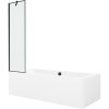 Mexen Obdĺžniková vaňa Cube 170 x 80 cm s krytom a 1-krídlovou sprchovou zástenou 50 cm, čierne prevedenie - 550517080X9505007070
