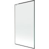 Mexen Next L 1-krídlová vaňová zástena 100 x 150 cm, čierny dizajn, brúsený nikel - 895-100-000-03-70-97