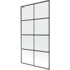 Mexen Next L 1-krídlová vaňová zástena 100 x 150 cm, čierny dizajn, pištoľový kov - 895-100-000-03-77-95