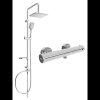 Mexen Sven nástenná sprchová súprava s dažďovou sprchou, termostatická sprchová batéria Kai, chróm - 77100262-00