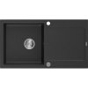 Mexen Leo drez granitový 1-komorový s odkvapkávačom 900 x 500 mm, čierny/strieborná metalíza - 6501901010-73