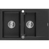 Mexen Gaspar drez granitový 1,5-komorový s krátkym odkvapkávačom 737 x 475 mm, čierny/strieborná metalíza - 6507731505-73