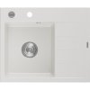 Granitový drez Mexen Ben s 1 misou a odkapávačom vľavo 600 x 500 mm, biely, chrómový sifón - 6522605000-20