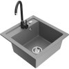 Granitový drez Mexen Vito s 1 misou a kuchynskou batériou Telma, sivý - 6503-71-670200-70
