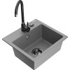 Granitový drez Mexen Milo s 1 misou a kuchynskou batériou Telma, sivý - 6505-71-670200-70-B