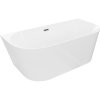 Mexen Oval Slim nástenná voľne stojaca vaňa 170 x 80 cm, biela, kovový prepad - 52661708000-95