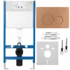 Podomietkový WC systém K011A-Q + tlačidlá I Brush Copper