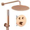 Podomietková sprchová sada LUNGO COPPER BRUSH + termostat + BOX