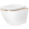 Závesné WC Rea Carlo Tornado Rimless Flat GOLD EDGE
