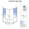 Sprchovací kút REA PUNTO 80x100 Gold