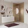 Sprchová zástena Rea Flexi Transparent / Brush Gold 90