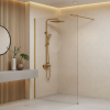 Sprchová zástena Rea Flexi Transparent / Brush Gold 100