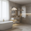 Sprchová zástena Rea Flexi Transparent / Brush Gold 140