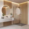 Sprchová zástena Rea Flexi Transparent / Brush Gold 140