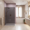 Sprchová zástena Rea Flexi Grey / Brush Gold 130