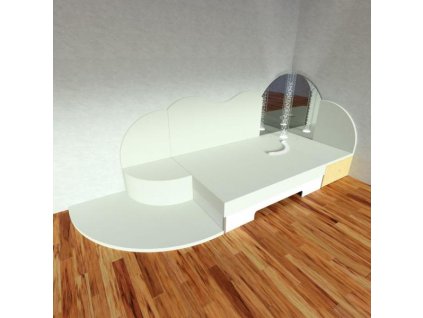 1803 modul rohovy s hudebni vodni posteli vod valcem zrcadla opticka vlakna 160x440x175cm