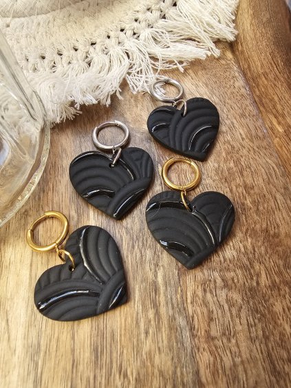 Náušnice z polymérovej hmoty Srdiečka Bessie