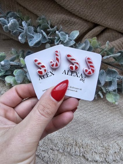 Náušnice z polymérovej hmoty Cukrík