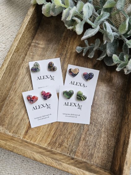 Náušnice z polymérovej hmoty Srdcia