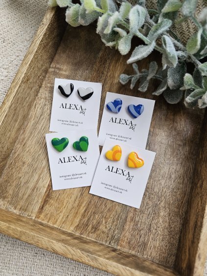 Náušnice z polymérovej hmoty Srdcia