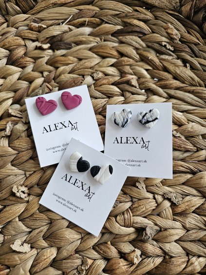 Náušnice z polymérovej hmoty Srdcia