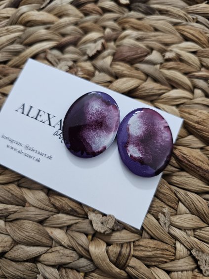 Náušnice z polymérovej hmoty Ovál