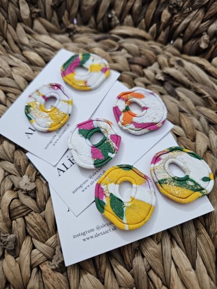 Náušnice z polymérovej hmoty Ruby