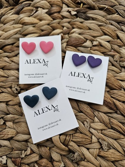 Náušnice z polymérovej hmoty Srdcia