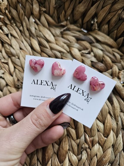 Náušnice z polymérovej hmoty Srdcia