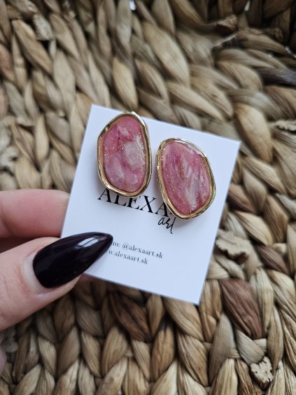 Náušnice z polymérovej hmoty Rosegold