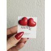 Náušnice z polymérovej hmoty Buble heart red