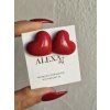Náušnice z polymérovej hmoty Buble heart red