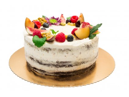 čokoládová torta s ovocím