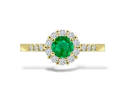 P 020 ZDE prsten zlato diamant emerald