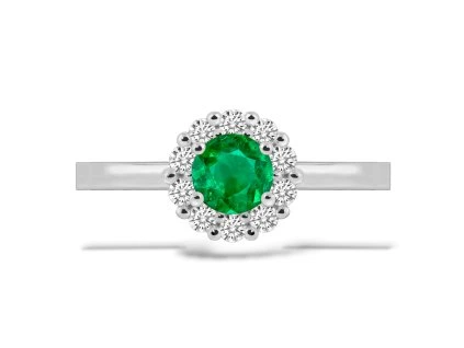 P 026 BDE prsten zlato diamant emerald