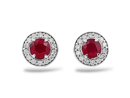 N 018 BPDR nausnice zlato diamant rubin