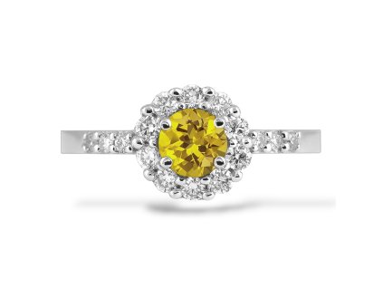 P 020 BDSY prsten zlato diamant safir zluty