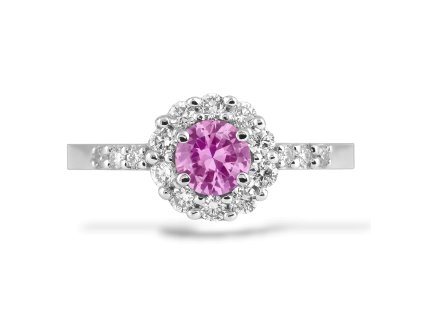 P 020 BDSR prsten zlato diamant safir ruzovy