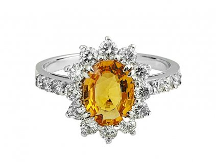 P 104 BDSY prsten zlato diamant safir zluty