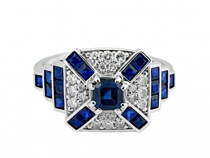 P 108 BDS prsten zlato diamant safir