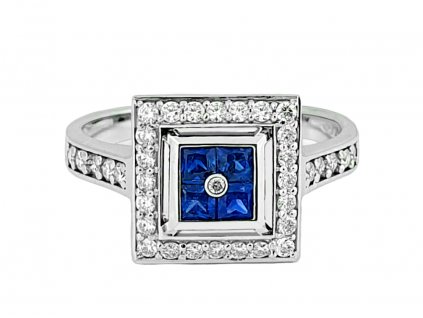 P 107 BDS prsten zlato diamant safir
